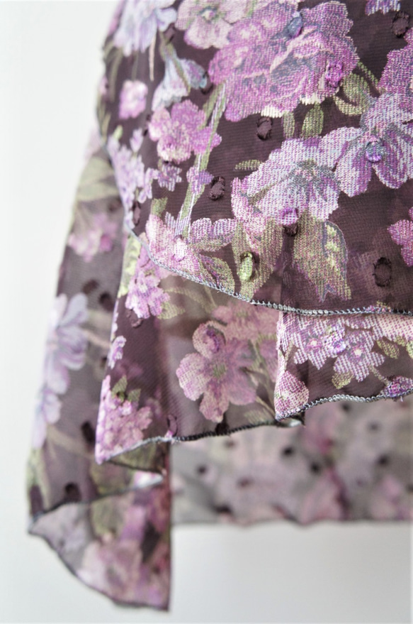 バレエ　ラップスカート[フラワー・ドットバイオレット45-103] W071flowerdodviolet 7枚目の画像