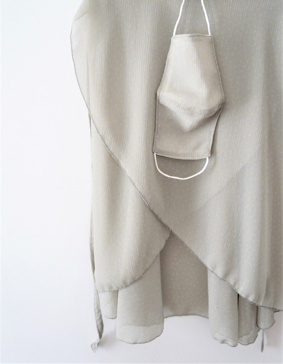 3D布面具&lt;+裹裙&gt;【黃點/灰】M073ydotgrey 第6張的照片