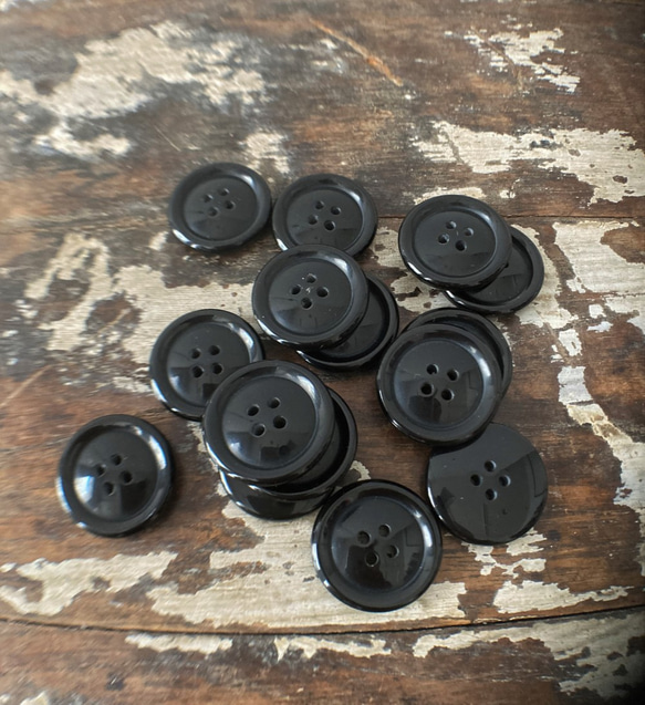 ブラック25mm×5個セット[ブラック]buttonblackmix 1枚目の画像