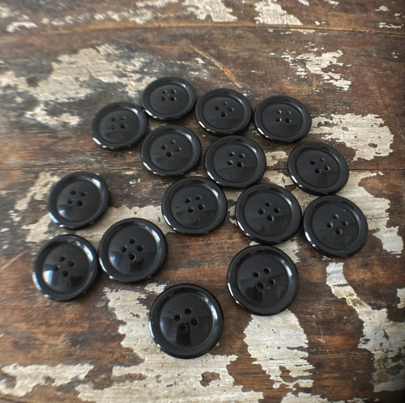 ブラック25mm×5個セット[ブラック]buttonblackmix 3枚目の画像