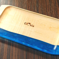 【舒適迎接顧客的高級木質樹脂收銀盤】Elcela木質藍粉色綠色 第2張的照片
