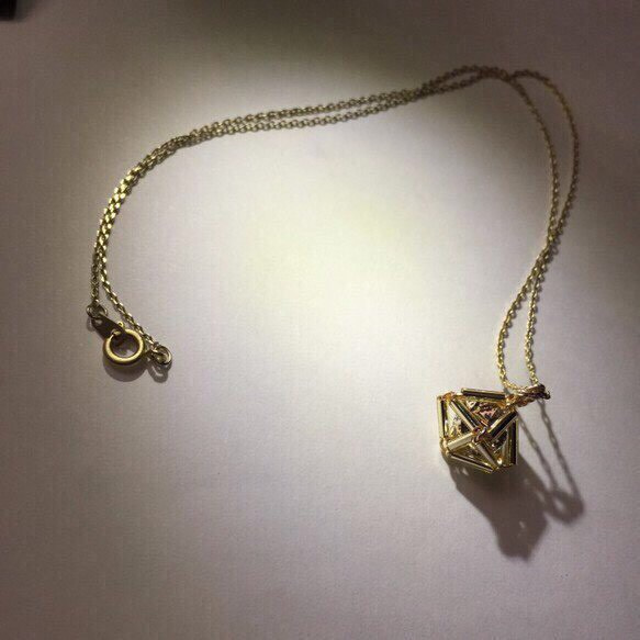 【noilmok】cubic jem necklace~立方体のネックレス 2枚目の画像