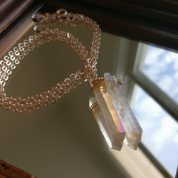 【monokli】pink crystal beachy necklace 5枚目の画像