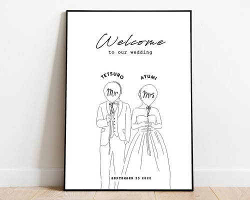 お洒落なウェルカムボードお描きします⭐︎ HAPPY WEDDING✨ オーダーありがとうございました！ ONEPIECE