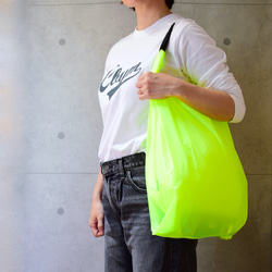 2way環保袋，也可以用作單肩包&lt;熒光黃&gt;防水和輕便 第2張的照片