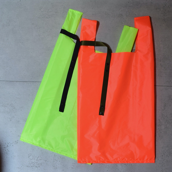 2way環保袋，也可用作單肩包&lt;熒光橙&gt;防水且輕便 第6張的照片