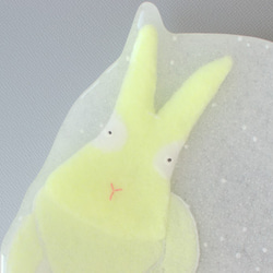 【ガラス】動物小皿 ウサギ 白 2枚目の画像