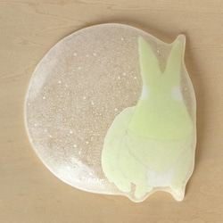 【ガラス】動物小皿 ウサギ 白 5枚目の画像