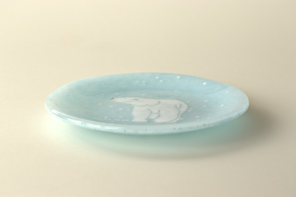 【ガラス】シロクマ小皿(12センチ) 32ds 4枚目の画像
