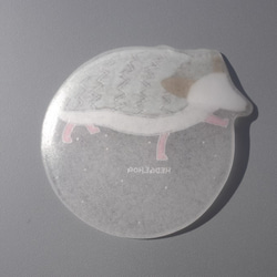 【ガラス】動物小皿 ハリネズミ 白 5枚目の画像