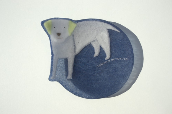 【ガラス】動物小皿 ラブラドール 藍色 1枚目の画像
