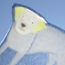 【ガラス】動物小皿 ラブラドール 藍色 2枚目の画像