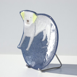 【ガラス】動物小皿 ラブラドール 藍色 5枚目の画像