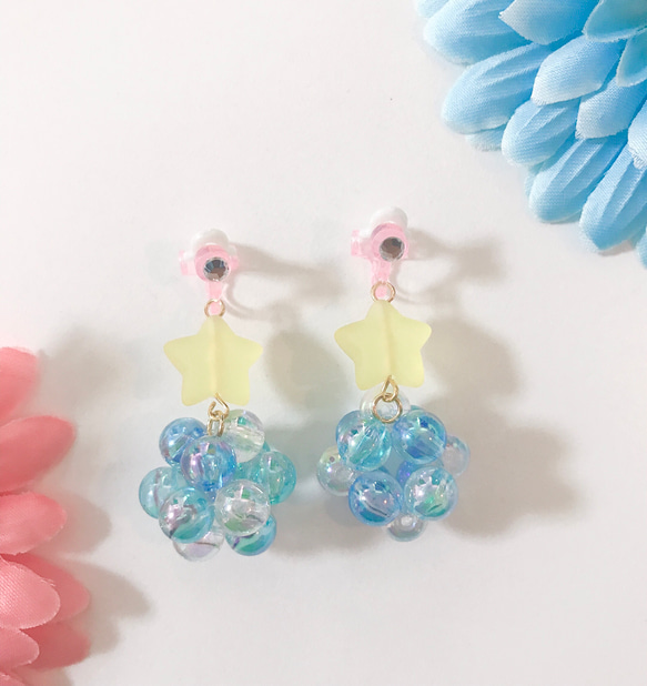 子供 ビーズ イヤリング ☆お星様☆