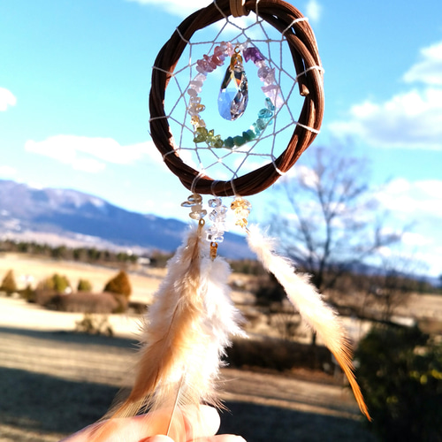 森のナチュラルドリームキャッチャー[サンキャッチャー しずく] サン