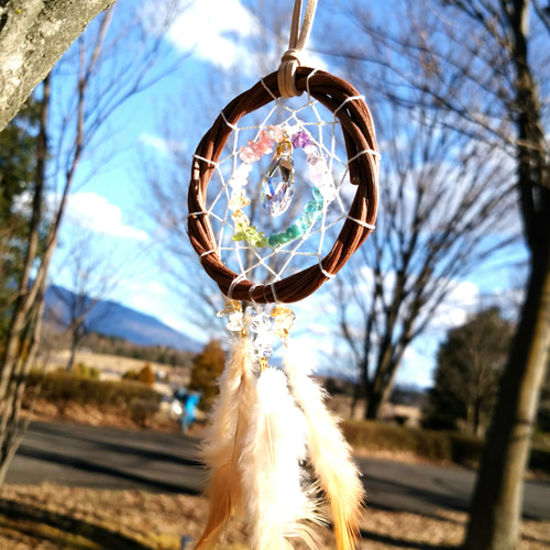 森のナチュラルドリームキャッチャー[サンキャッチャー しずく] サン