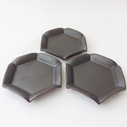 六角花皿（黒）（小） 3枚目の画像