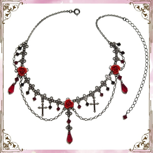 IKUO.paris/イクオ.パリ、ローズヴィンテージネックレス、チョーカー IKUO.paris/イクオ.パリ、ローズヴィンテージネックレス、チョーカー