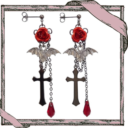 ゴシック・パンク・ゴスロリヴィジュアル系薔薇＆コウモリ＆十字架の
