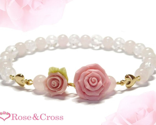 薔薇モチーフの2連ブレスレット 超簡単オシャレ！花びらをモチーフに