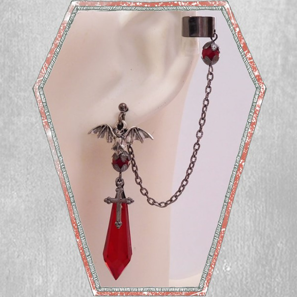 【即購入OK‼️非売品】Bloody Mary コウモリデザイン イヤーカフ片耳 こうもりと星のイヤーカフ【受注制作 1ヶ月以内に発送】 | ehonno.