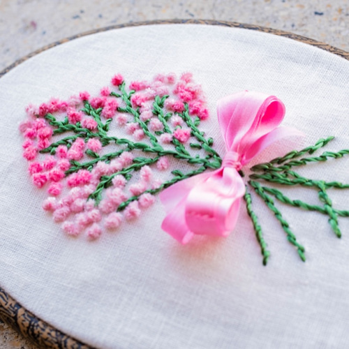 ドット絵画【花】刺繍額