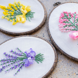 カリフォルニアローズの花刺繍制作キット【大枠】_A.F.E 11  〜大きな刺繍額に 7枚目の画像