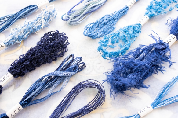 変わり糸 ブルー 10色詰め合わせセット【皆様の個性ある御作品づくりに