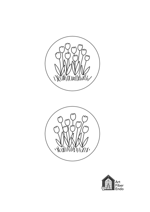 青チューリップの花の刺繍製作キット_A.F.E 19 〜シルクリボンで簡単に刺繍できる花刺繍シリーズ〜 3枚目の画像