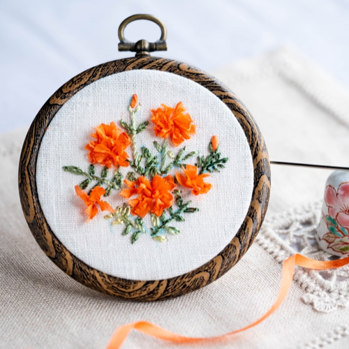 花刺繍【MACDUGGAL】ティアードノースリーブスパンコールガウン チュールコード刺繍モチーフ 1対 スパンコール付き 花 赤