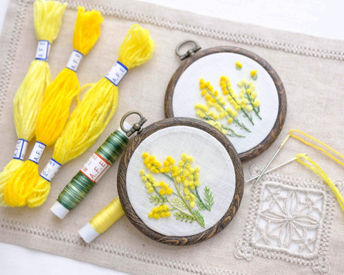 juno 刺繍 ミモザ カシュクール - メルカリ