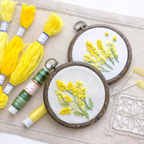 kijinokanosei ミモザ刺繍プルオーバー 綿麻ミモザ刺繍 – kijitoiroiro