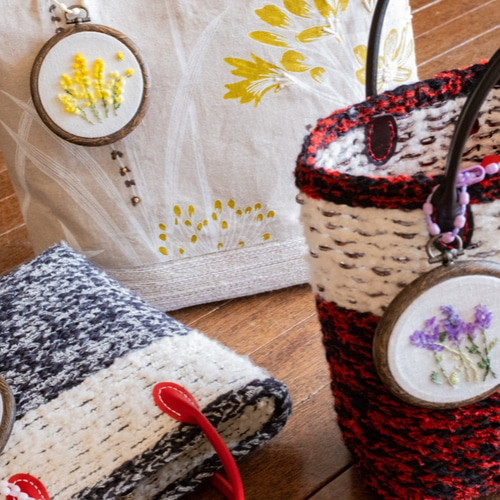 ラベンダーの花の刺繍製作キット_A.F.E 02 〜オリジナルモール糸で簡単