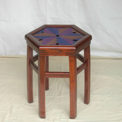 六角真田紐編み座スツール 椅子（チェアー）・スツール 山乃井木工房