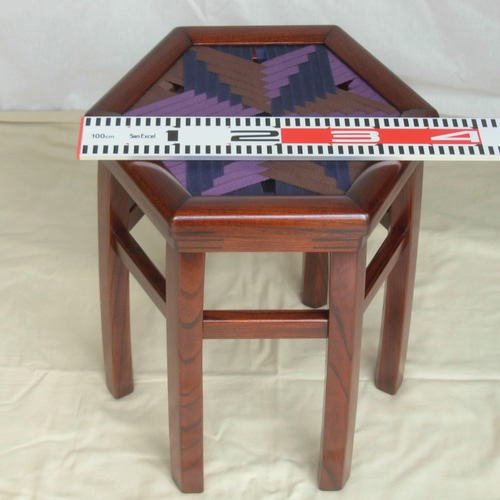 六角真田紐編み座スツール 椅子（チェアー）・スツール 山乃井木工房