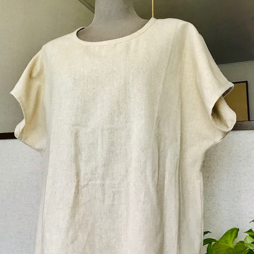 再販 春夏【オーダー】夏の定番 生成り色 ナチュラル ハーフリネン 
