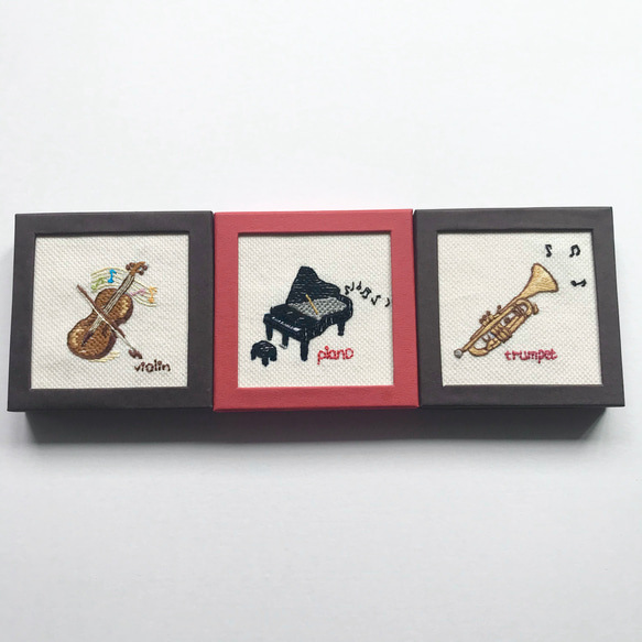 刺繍パネル☆Musical Instruments -violin- 2枚目の画像