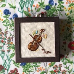 刺繍パネル☆Musical Instruments -violin- 6枚目の画像