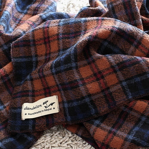 お値下げ＊ウールガーゼ＊タータンチェック柄＊小顔効果◎大判ストール