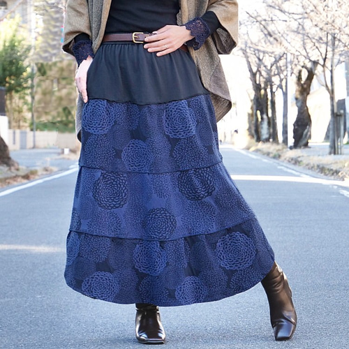 ニットネイビーロングスカート