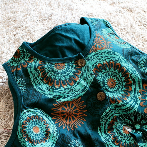 オリジナル生地＊着丈2展開＊羽織としても◎サークルフラワー