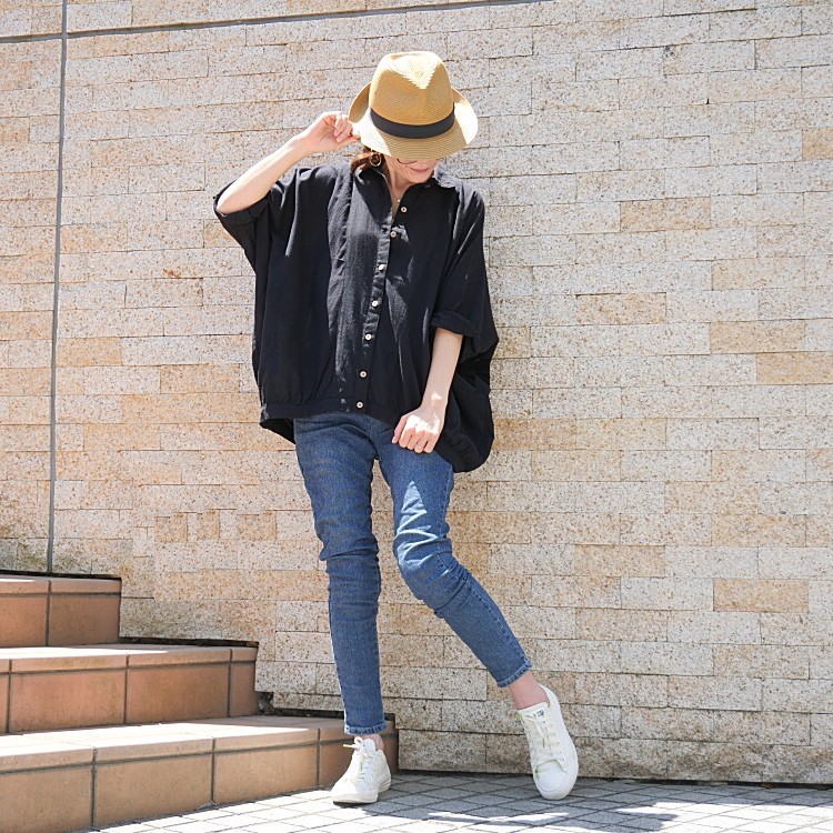 3/12再販×3＊夏の羽織としても◎着回し力抜群＊ドルマンシャツ＊ゆったりトップス＊カーディガン＊薄手＊ブラック