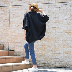 再次上架 x 3 * 非常適合夏季外套 ◎ 非常適合混搭 * 蝙蝠袖襯衫 * 寬鬆上衣 * 開襟衫 * 薄款 * 黑色 第6張的照片