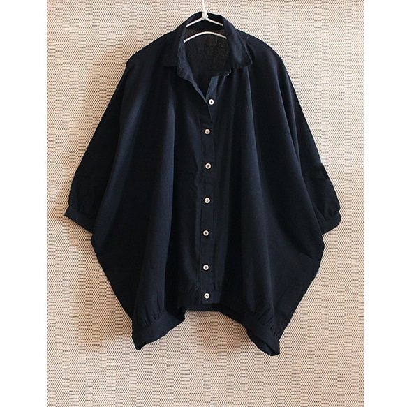 再次上架 x 3 * 非常適合夏季外套 ◎ 非常適合混搭 * 蝙蝠袖襯衫 * 寬鬆上衣 * 開襟衫 * 薄款 * 黑色 第7張的照片