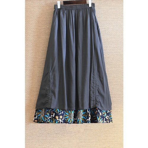 裾クシュクシュ＊変形ギャザーアレンジ＊ボタニカル柄