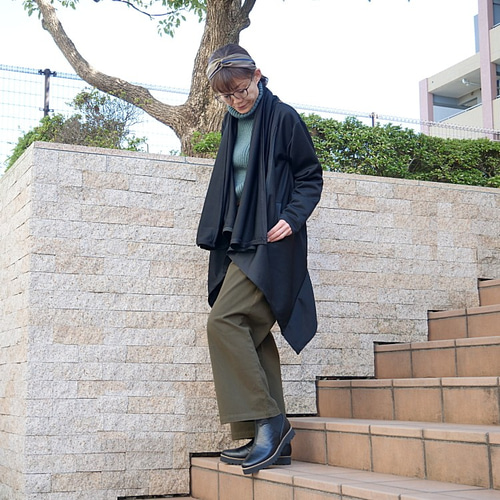 YoshiYoshibypj】アシンメトリー異素材ドッキングロングコート セール】 異素材ドッキングロングコート （その他アウター