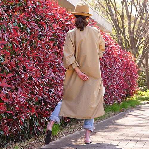 お袖フリル＊ドロップショルダー＊ロングシャツワンピース＊羽織