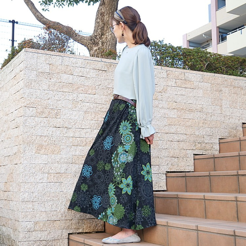 Tahlia Store ヴィンテージ ロングスカート ゴブラン 花柄 刺繍 Shinzone｜オリエンタルフラワー スカート oriental FLOWER SK