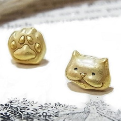 Paw Cat 耳環 [Quill Caramelized] Cat Accessory Punipuni Healing Ny 第1張的照片