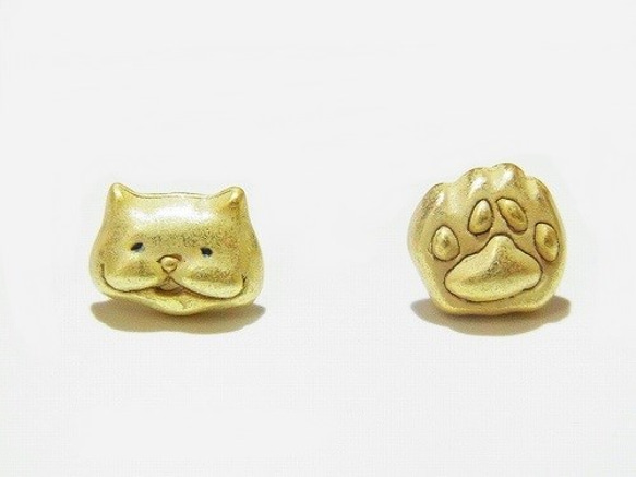 Paw Cat 耳環 [Quill Caramelized] Cat Accessory Punipuni Healing Ny 第2張的照片